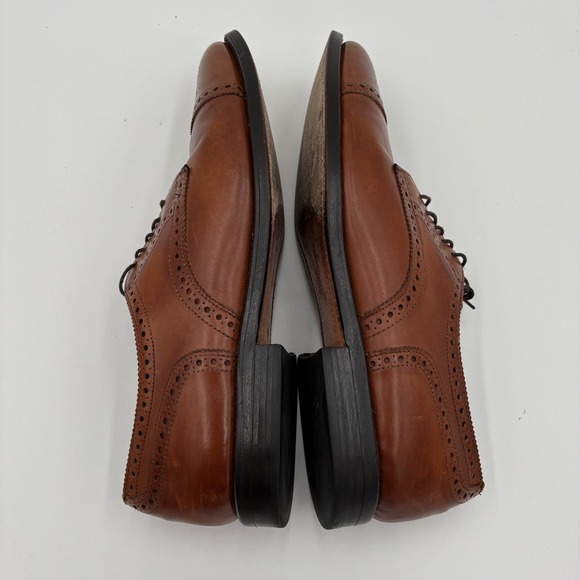 Allen Edmonds Sanford Mens Dress Shoes 10 B Brown Leather Cap Toe Medallion main image 9